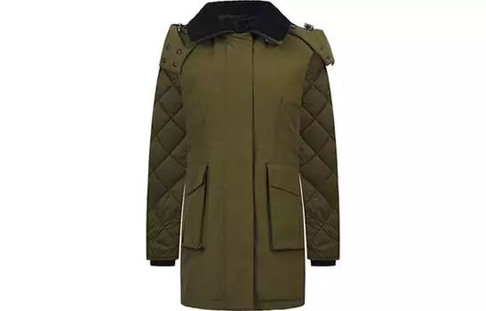 Женский пуховик Canada Goose со стегаными рукавами, темно-зеленый