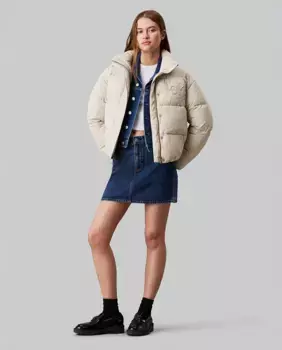 Женский пуховик монограмма шенилл Calvin Klein Jeans, цвет Crudo