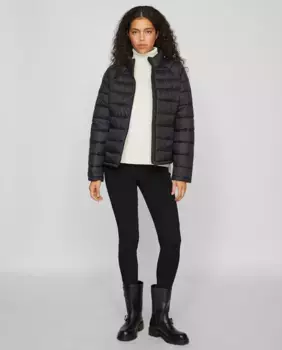 Женский пуховик на молнии Vila, черный