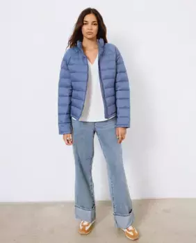 Женский пуховик на молнии Vila, синий