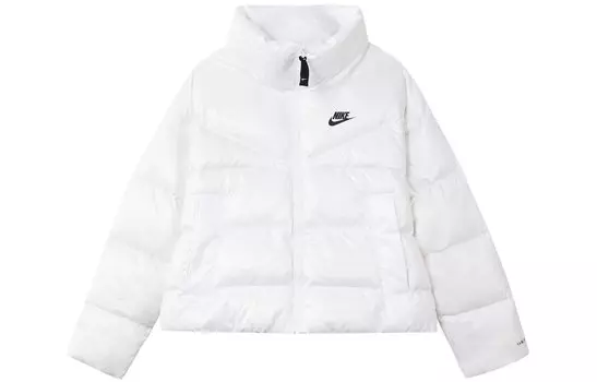 Пуховик Nike Solid Color Straight Long Sleeves, белый
