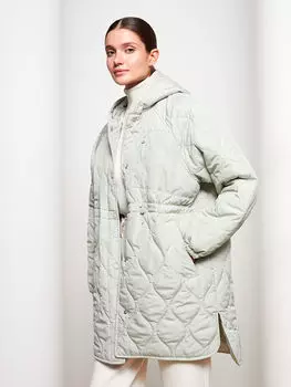 Женский пуховик с капюшоном и длинным рукавом с рисунком LCW Casual