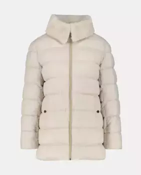 Женский пуховик с меховым воротником Woman El Corte Ingls, бежевый