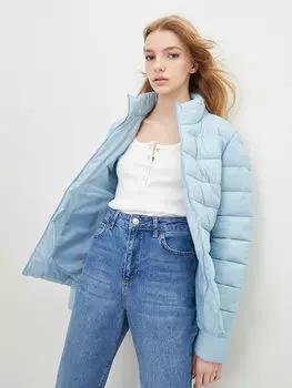 Женский пуховик с воротником-стойкой, прямой, с длинным рукавом и карманом LCWAIKIKI Classic