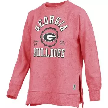 Женский пуловер для прессы Red Georgia Bulldogs, свитшот с выстиранным солнцем епископом