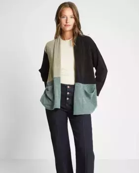 Женский пуловер-кардиган с карманами Trucco, мультиколор