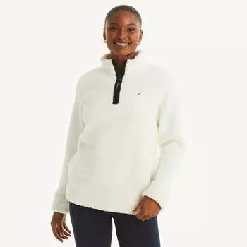 Женский пуловер Nautica из искусственной овчины с застежкой-молнией на четверть оборота, цвет sailing salt