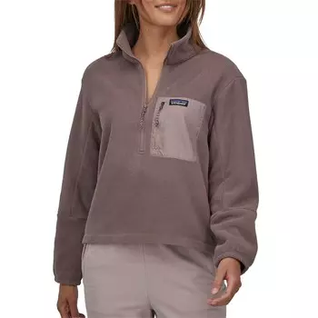 Женский пуловер Patagonia Microdini с молнией 1/2, коричневый