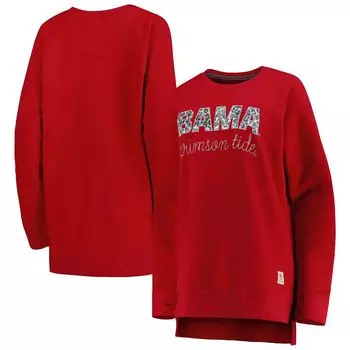 Женский пуловер Pressbox Crimson Alabama Crimson Tide Steamboat с животным принтом, пуловер реглан, толстовка