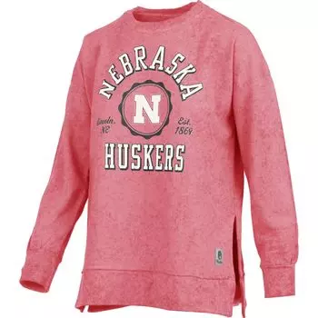 Женский пуловер Pressbox Scarlet Nebraska Huskers, свитшот с вымытым на солнце пуловером Bishop