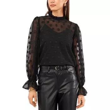 Женский пуловер с горловиной в горошек 1.State, цвет rich black