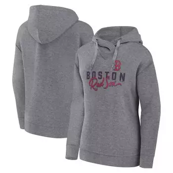Женский пуловер с капюшоном больших размеров «Heather Grey Boston Red Sox»