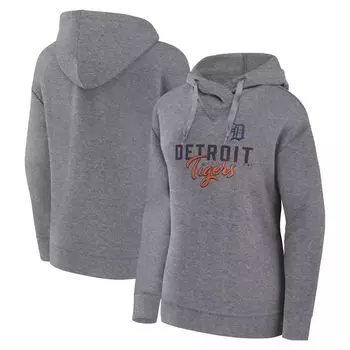 Женский пуловер с капюшоном больших размеров «Heather Grey Detroit Tigers»