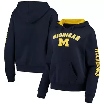 Женский пуловер с капюшоном Colosseum Navy Michigan Wolverines Loud and Proud, цвет Mic Navy