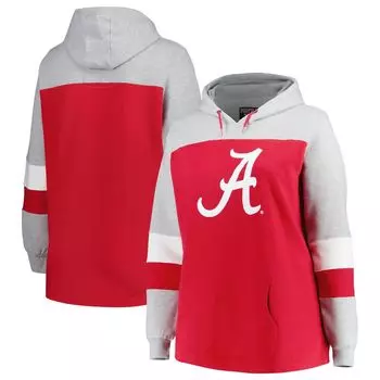 Женский пуловер с капюшоном Crimson Alabama Crimson Tide размера плюс с цветными блоками