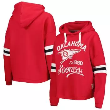 Женский пуловер с капюшоном для прессы Crimson Oklahoma Earlys Super Pennant
