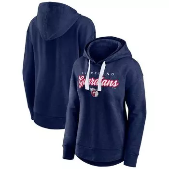 Женский пуловер с капюшоном Fanatics Branded Heathered Navy Cleveland Guardians Fanatics