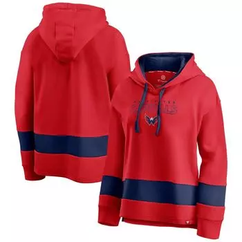Женский пуловер с капюшоном Fanatics красного/темно-синего цвета Washington Capitals Colors of Pride с капюшоном Fanatics