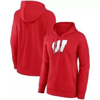 Женский пуловер с капюшоном Fanatics Red Wisconsin Badgers Evergreen, цвет Wis Red