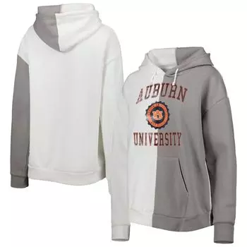 Женский пуловер с капюшоном Gameday Couture серого/белого цвета Auburn Tigers с разрезом