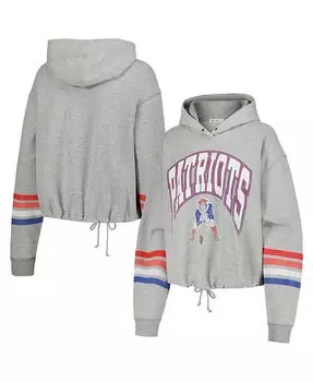 Женский пуловер с капюшоном Heather Grey New England Patriots Upland Bennett '47 Brand, серый