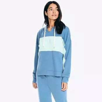 Женский пуловер с капюшоном и логотипом Nautica, цвет moonlight blue