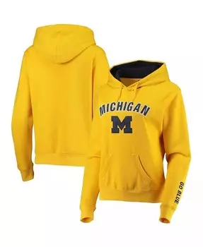 Женский пуловер с капюшоном Maize Michigan Wolverines Arch & Logo 1 Colosseum, желтый