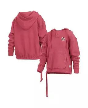 Женский пуловер с капюшоном на пуговицах Scarlet Ohio State Buckeyes Amore Keisha Pressbox, красный