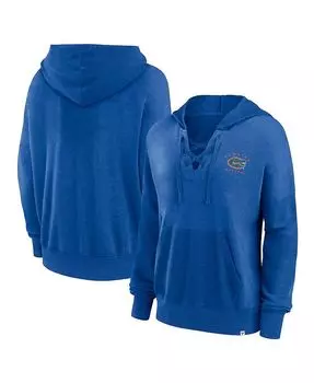 Женский пуловер с капюшоном на шнуровке с логотипом Heather Royal Florida Gators Campus Fanatics, синий