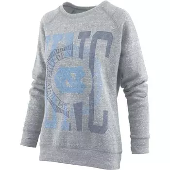 Женский пуловер с капюшоном Pressbox Heather Grey North Carolina Tar Heels Knobi реглан