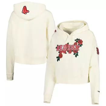 Женский пуловер с капюшоном Pro Standard кремового цвета Boston Red Sox Roses