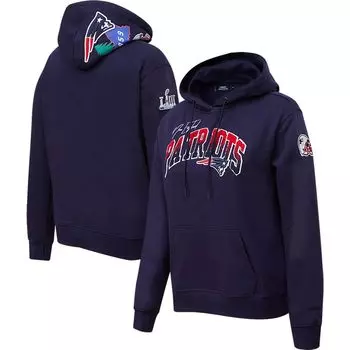 Женский пуловер с капюшоном Pro Standard темно-синего цвета New England Patriots с местной нашивкой