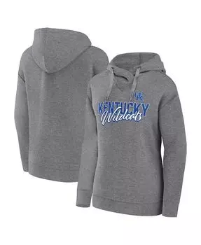 Женский пуловер с капюшоном с фирменным логотипом Heather Grey Kentucky Wildcats Script Favorite Fanatics, серый