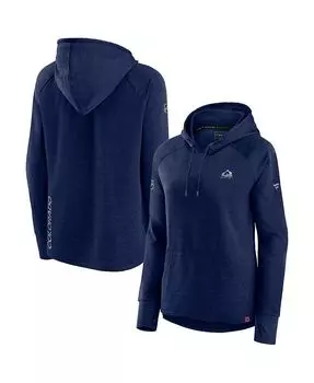 Женский пуловер с капюшоном с логотипом Heather Navy Colorado Avalanche Authentic Pro Fanatics, синий