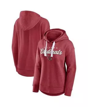Женский пуловер с капюшоном с логотипом Heather Cardinal Arizona Cardinals Fanatics, красный