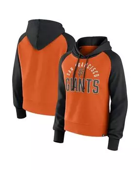 Женский пуловер с капюшоном San Francisco Giants Pop Fly черного и оранжевого цвета с логотипом бренда Fanatics, черный