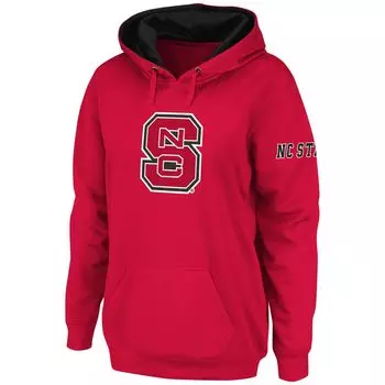 Женский пуловер с капюшоном Stadium Athletic красного цвета NC State Wolfpack и большим логотипом