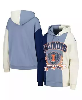 Женский пуловер с капюшоном темно-синего цвета Illinois Fighting Illini Hall of Fame Colorblock Gameday Couture, синий