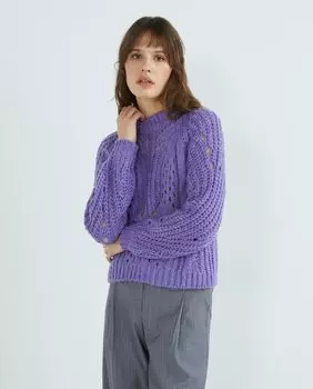 Женский пуловер с круглым вырезом и длинными рукавами Yas, фиолетовый