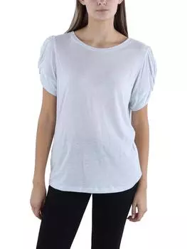 Женский пуловер с круглым вырезом и перекрученными рукавами BCBGMAXAZRIA, синий