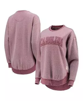 Женский пуловер с пончовилем и потертостями South Carolina Gamecocks гранатового цвета с эффектом потертости Pressbox, красный