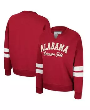 Женский пуловер с рваным воротником малинового цвета Alabama Crimson Tide Perfect Date Notch Neck Colosseum, красный
