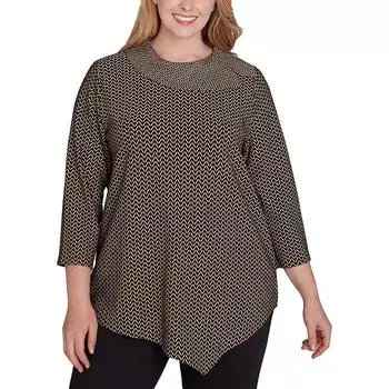 Женский пуловер с воротником-хомутиком и елочкой Ruby Rd., цвет toffee mu