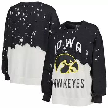 Женский пуловер с выцветшим рисунком Gameday Couture Black Iowa Hawkeyes Twice As Nice