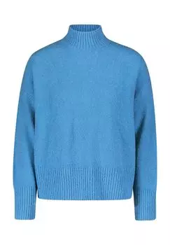 Женский пуловер со спущенной линией плеча и ребристыми манжетами zero, цвет Diver Blue