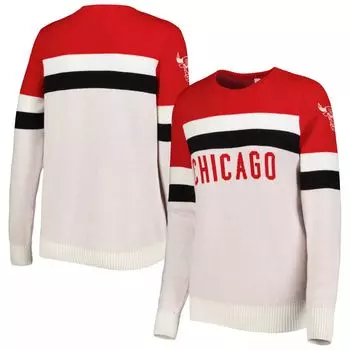 Женский пуловер-свитер Lusso Red/Cream Chicago Bulls Dominique