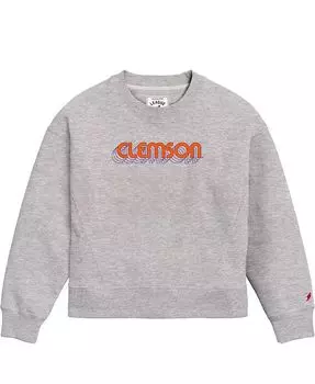 Женский пуловер свободного кроя Ash Clemson Tigers League Collegiate Wear, серый