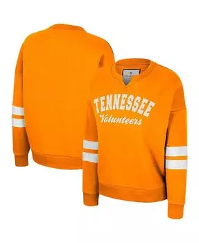 Женский пуловер Tennessee Orange с эффектом потертости Tennessee Volunteers Perfect Date Notch Neck Colosseum, оранжевый