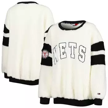 Женский пуловер Tommy Jeans Oatme/Black Brooklyn Nets Mindy Sherpa, толстовка