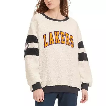 Женский пуловер Tommy Jeans Oatmeal/Black Los Angeles Lakers Mindy Sherpa, толстовка